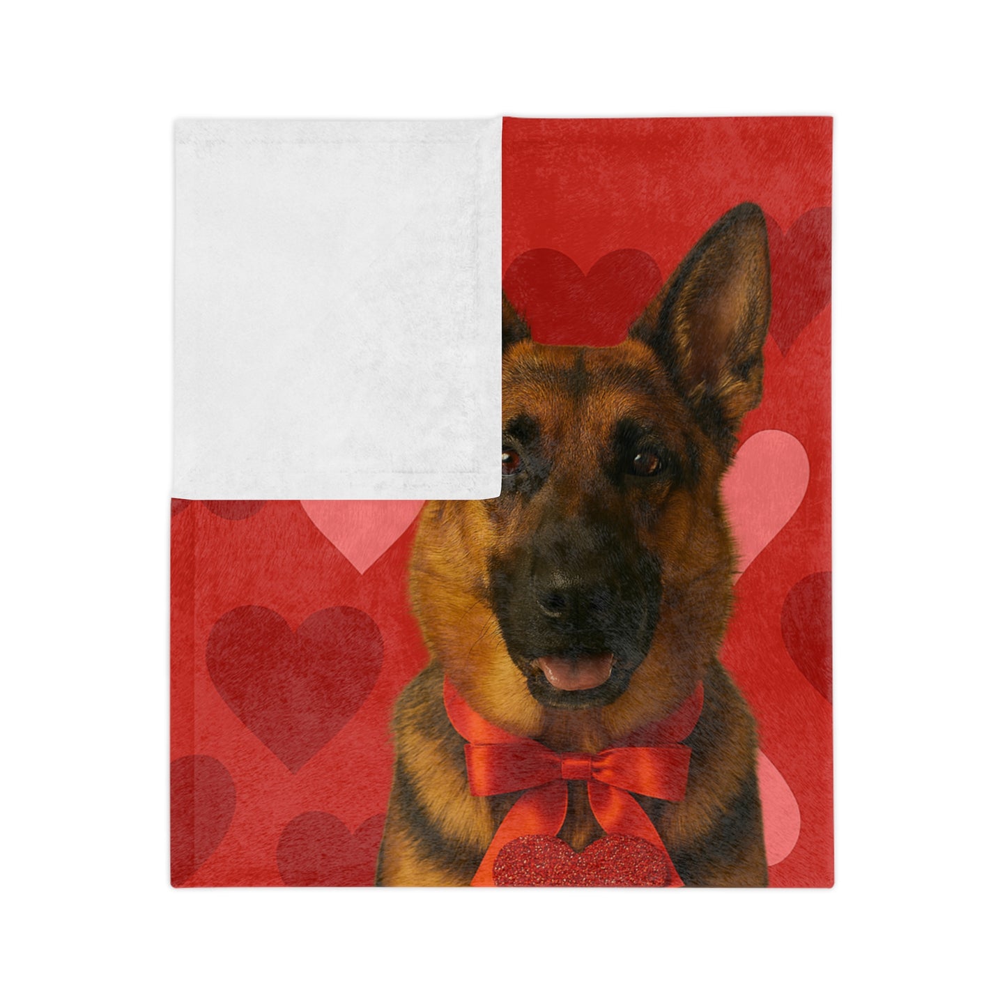 Cupid's Companion German Shepherd Velveteen Microfiber Blanket