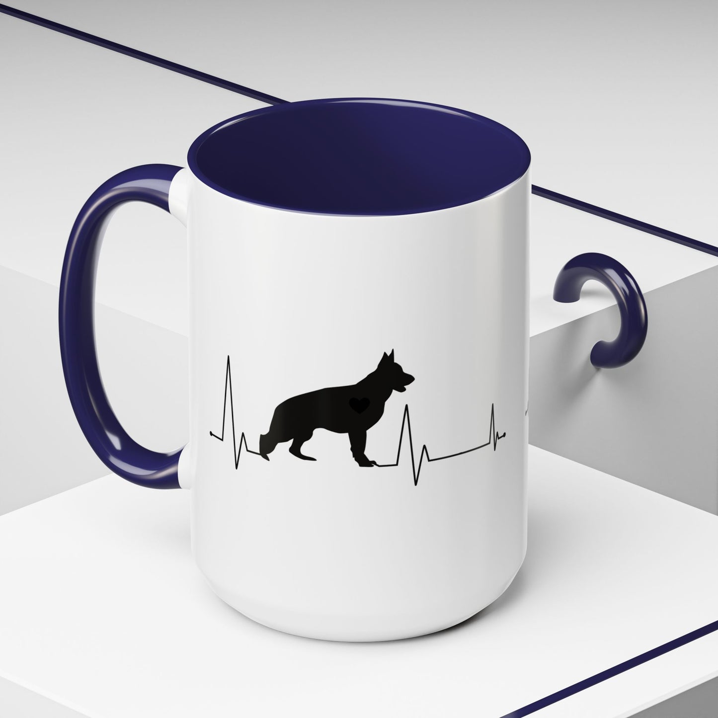 My Heart Beats For German Shepherds 2-Tone Coffee Mug