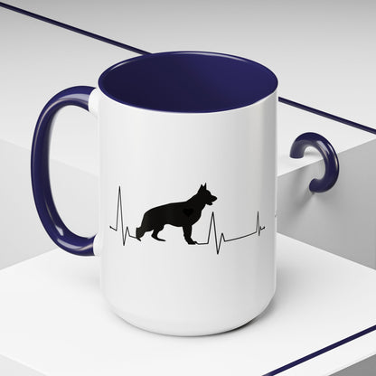 My Heart Beats For German Shepherds 2-Tone Coffee Mug