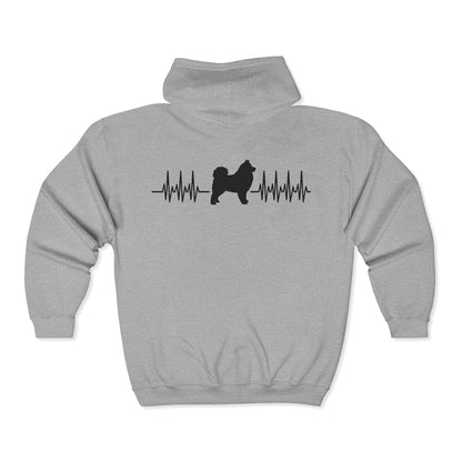 My Heart Beats For Samoyeds Unisex Full Zip Hoodie