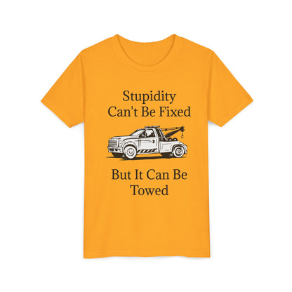 Stupidity Wheel Lift Tow Truck Youth Unisex Short Sleeve Crewneck Tee