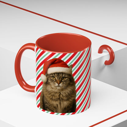 Santa Paws Cat 2-Tone Coffee Mug