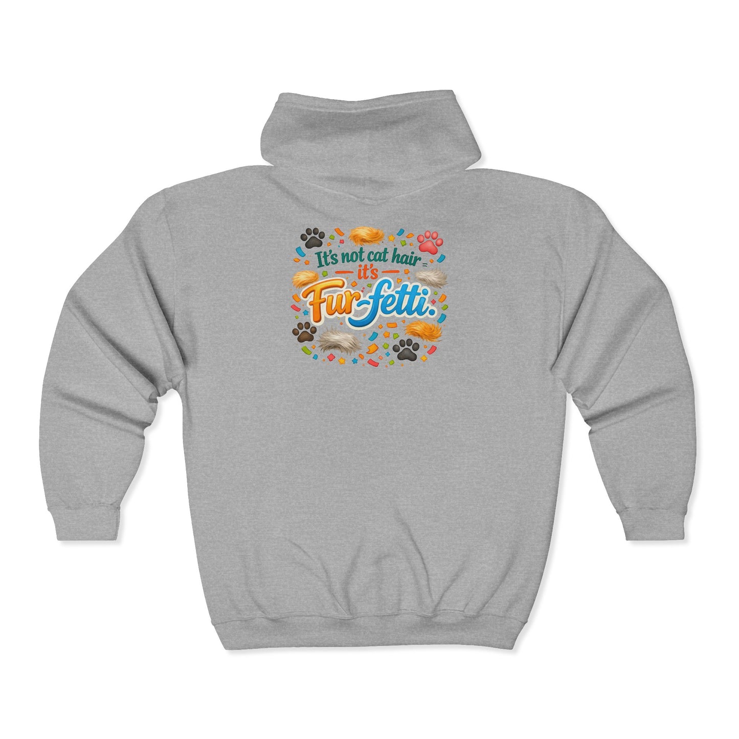 Fur-Fetti Cat Unisex Full Zip Hoodie