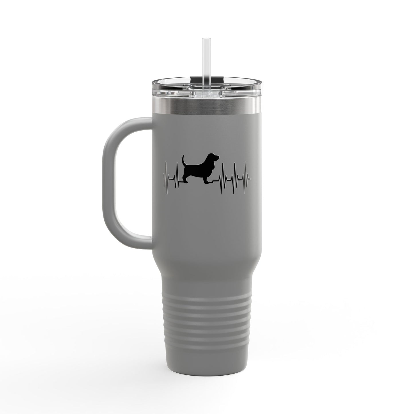 My Heart Beats For Bassets Insulated Travel Mug