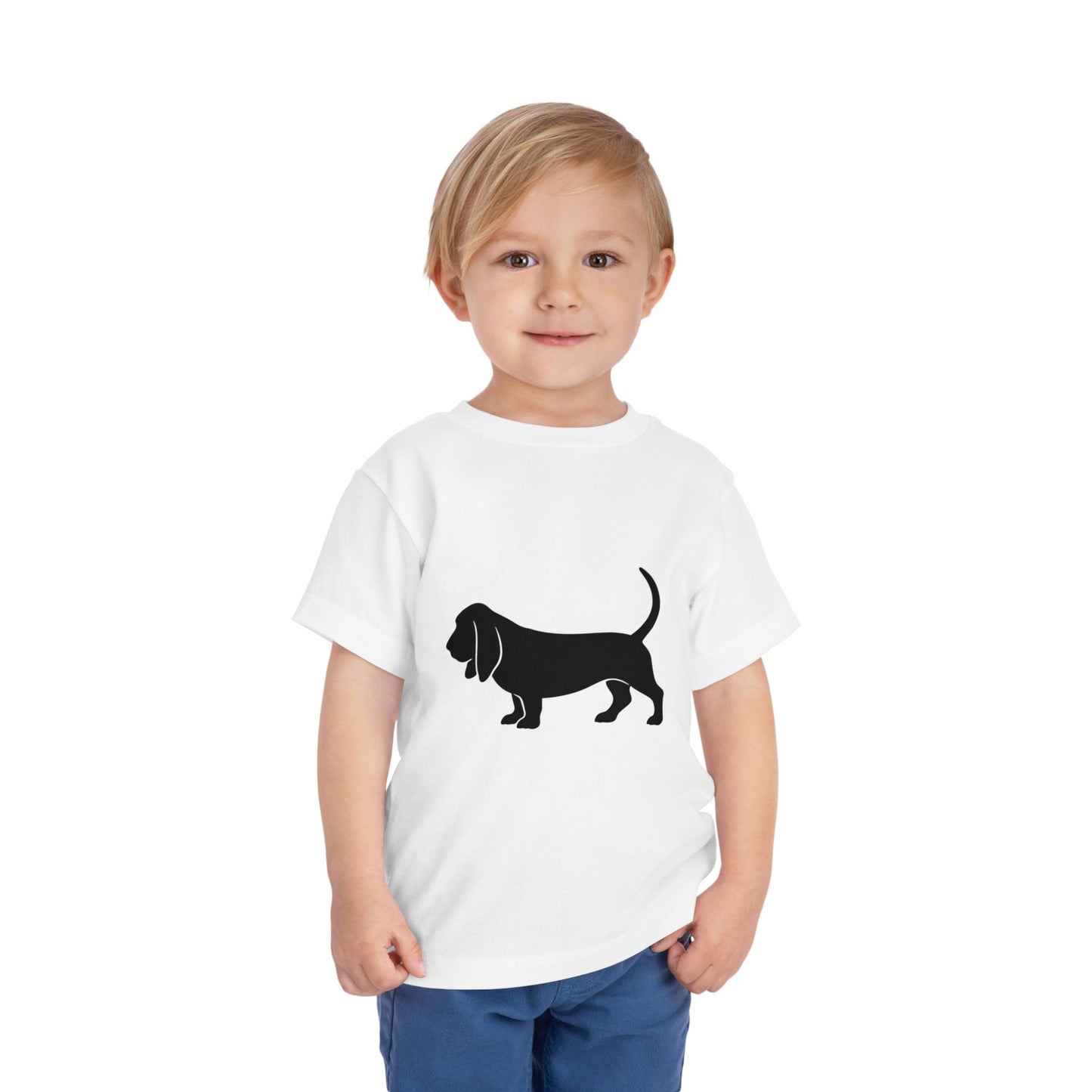 Basset Silhouette Toddler Unisex Short Sleeve Crewneck Tee