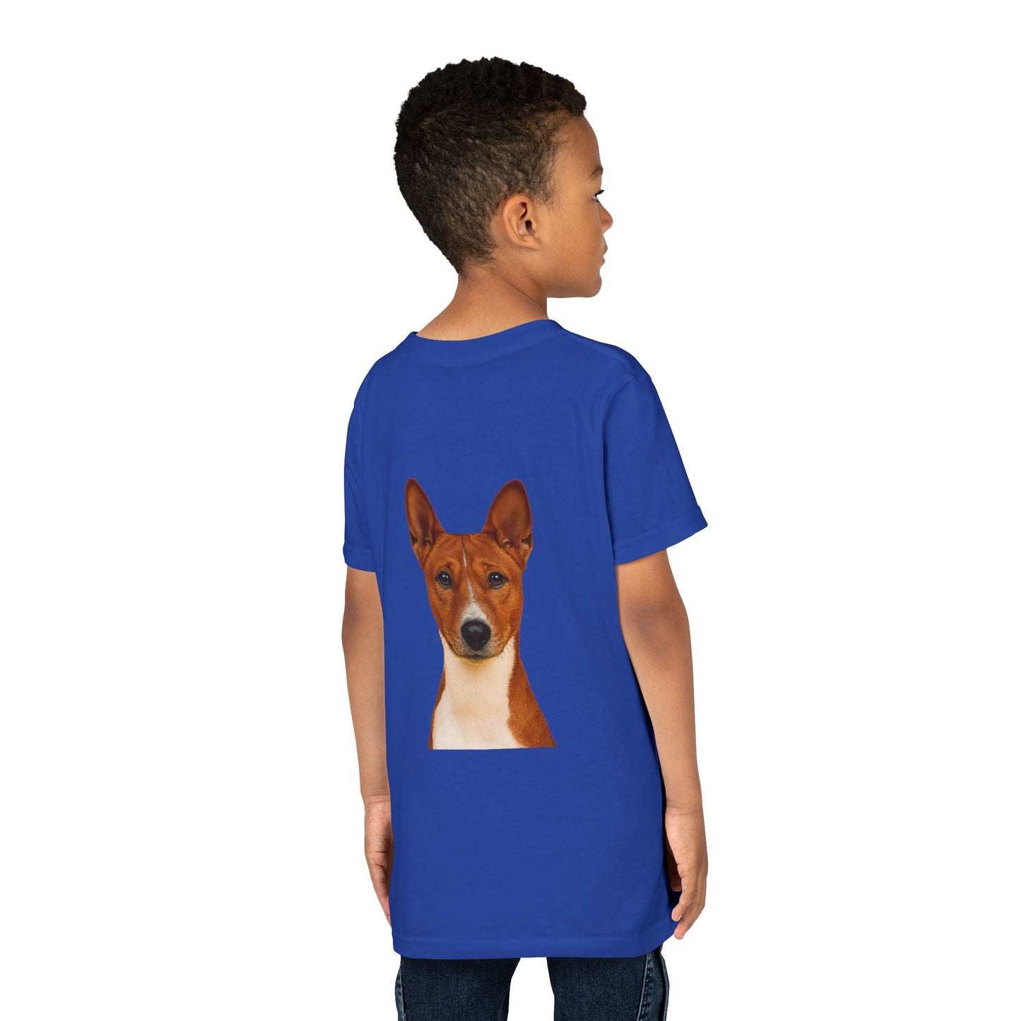 Basenji Head Youth Unisex Short Sleeve Crewneck Tee
