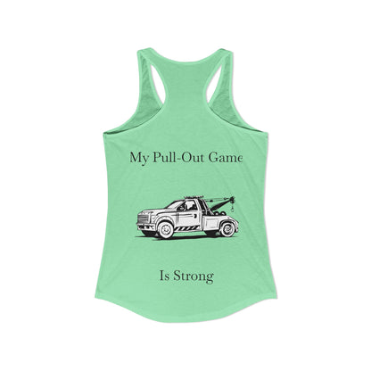 Pull Out Wheel Lift Tow Truck Women's Racerback Tank