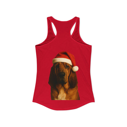 Santa Paws Bloodhound Women's Racerback Tank