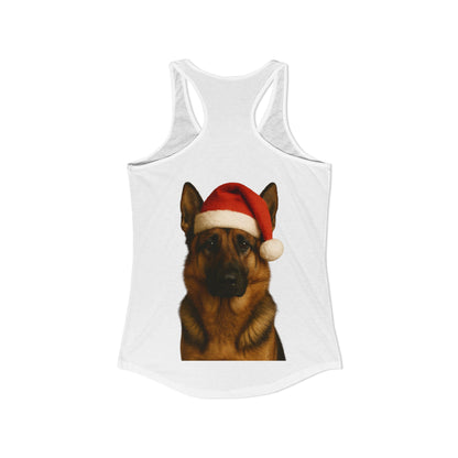 Santa Paws German Shepherd Women's Racerback Tank