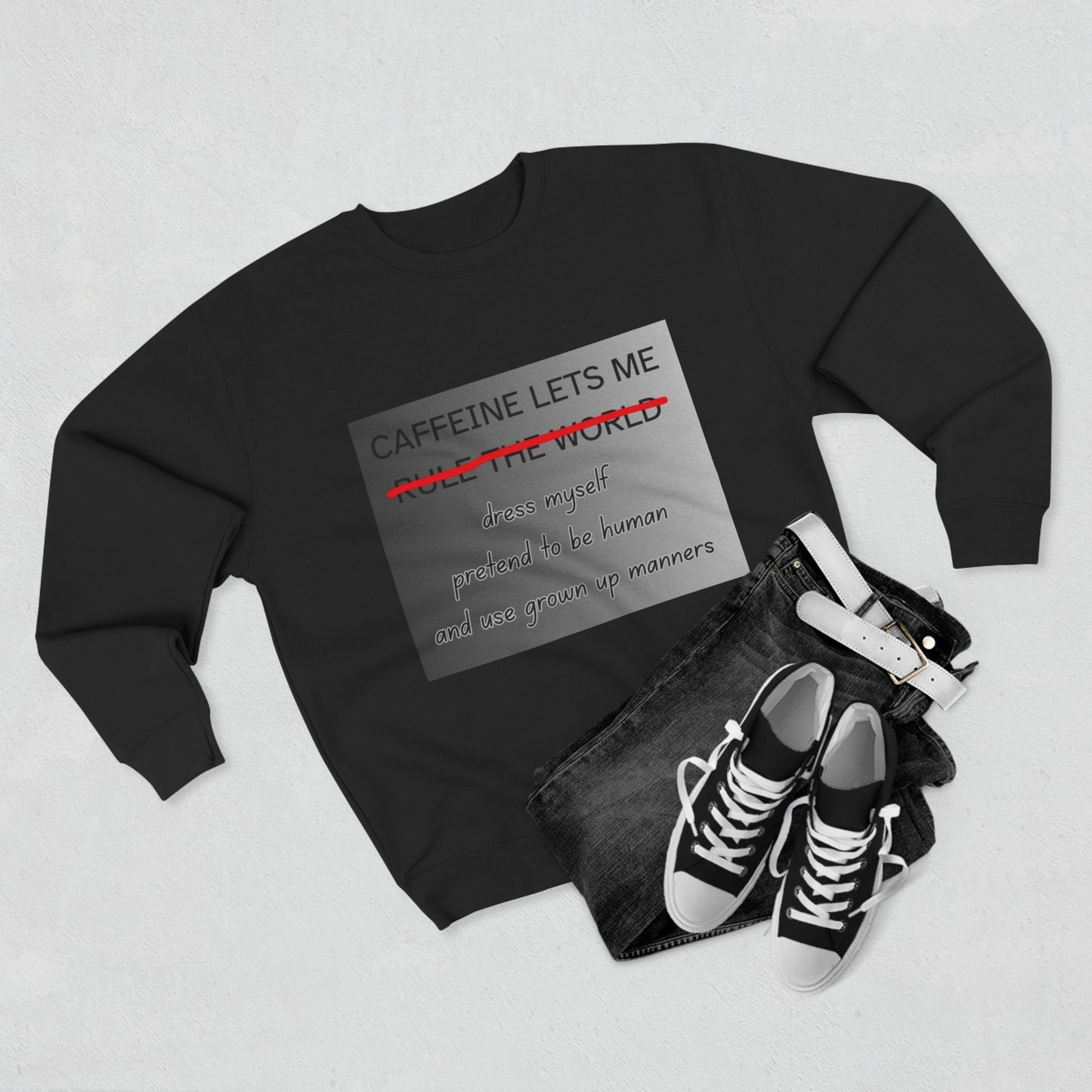 Caffeine Lets Me Unisex Crewneck Sweatshirt
