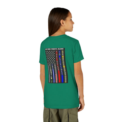 No One Fights Alone Youth Unisex Short Sleeve Crewneck Tee