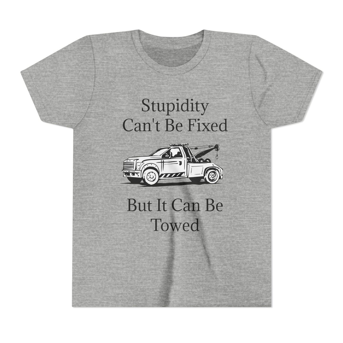 Stupidity Wheel Lift Tow Truck Youth Unisex Short Sleeve Crewneck Tee