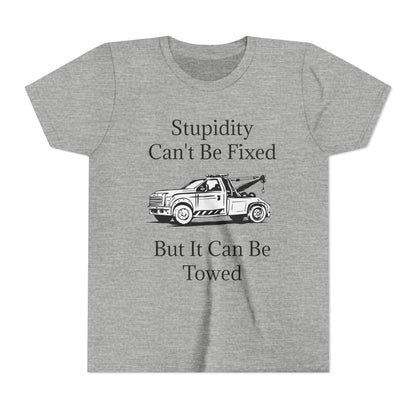 Stupidity Wheel Lift Tow Truck Youth Unisex Short Sleeve Crewneck Tee