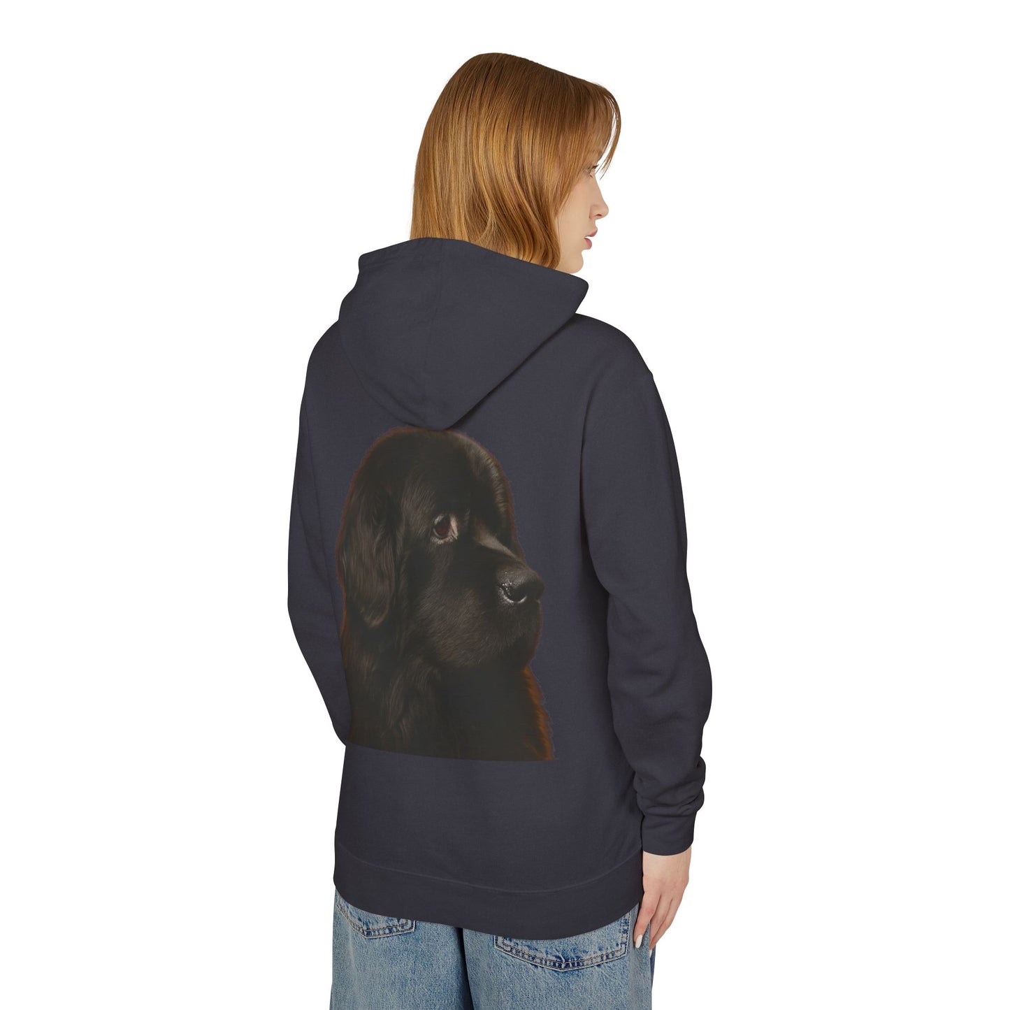 Newfie Head Unisex Lightweight Hoodie