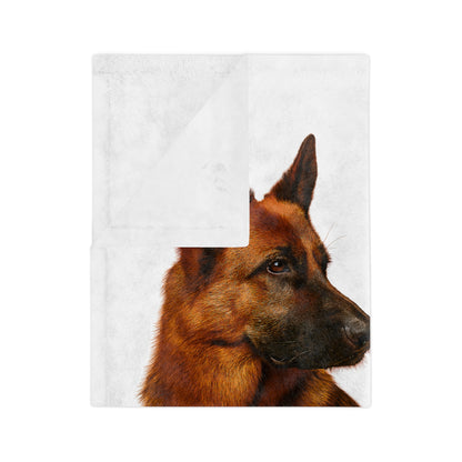 German Shepherd Head Velveteen Microfiber Blanket