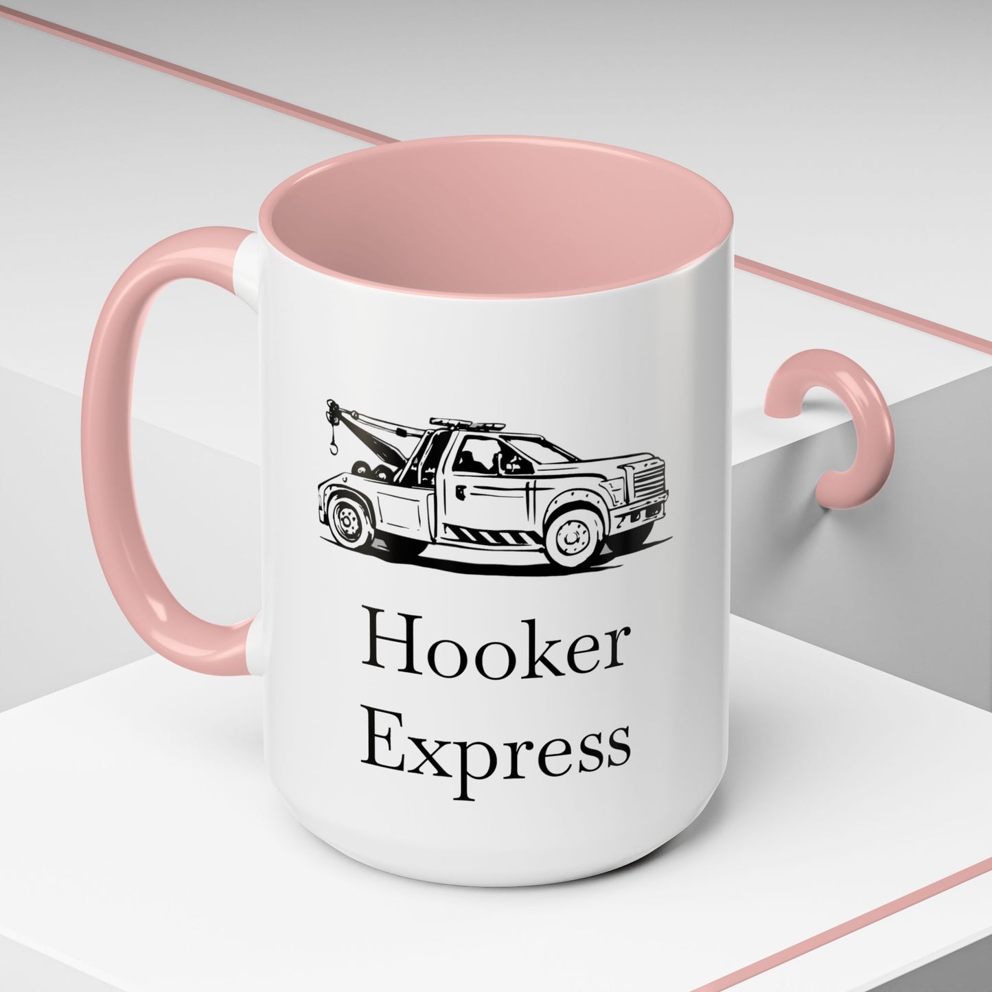 H**ker Express Wheel Lift Tow Truck 2-Tone Coffee Mug
