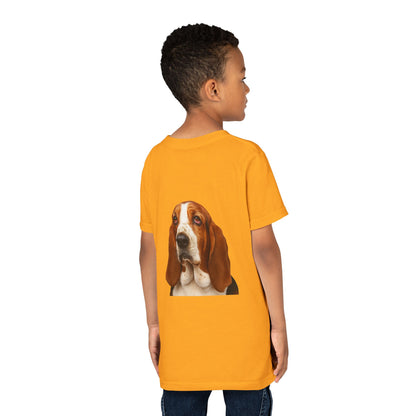 Basset Head Youth Unisex Short Sleeve Crewneck Tee