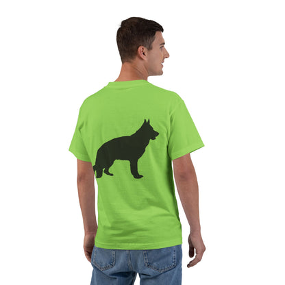 German Shepherd Silhouette Men's Short-Sleeve Crewneck Tee