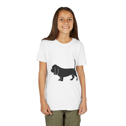 Basset Silhouette Youth Unisex Short Sleeve Crewneck Tee