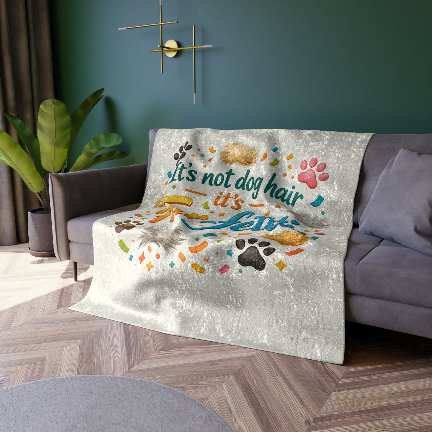 Fur-Fetti Dog Crushed Velvet Blanket