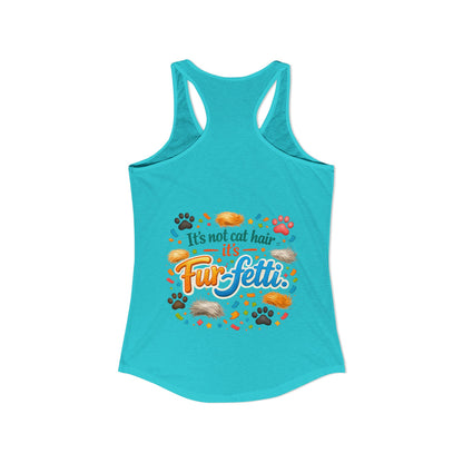 Fur-Fetti Cat Women's Racerback Tank