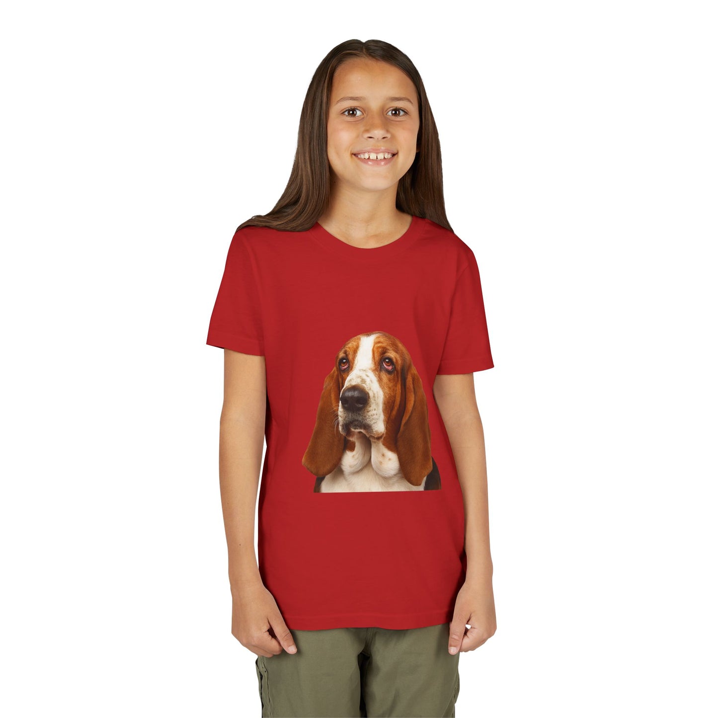 Basset Head Youth Unisex Short Sleeve Crewneck Tee