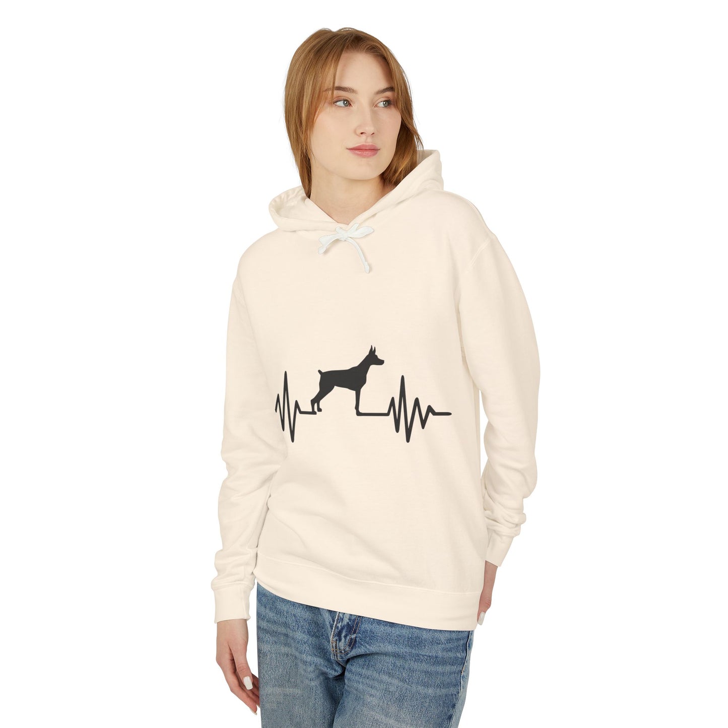 My Heart Beats For Dobermans Unisex Lightweight Hoodie