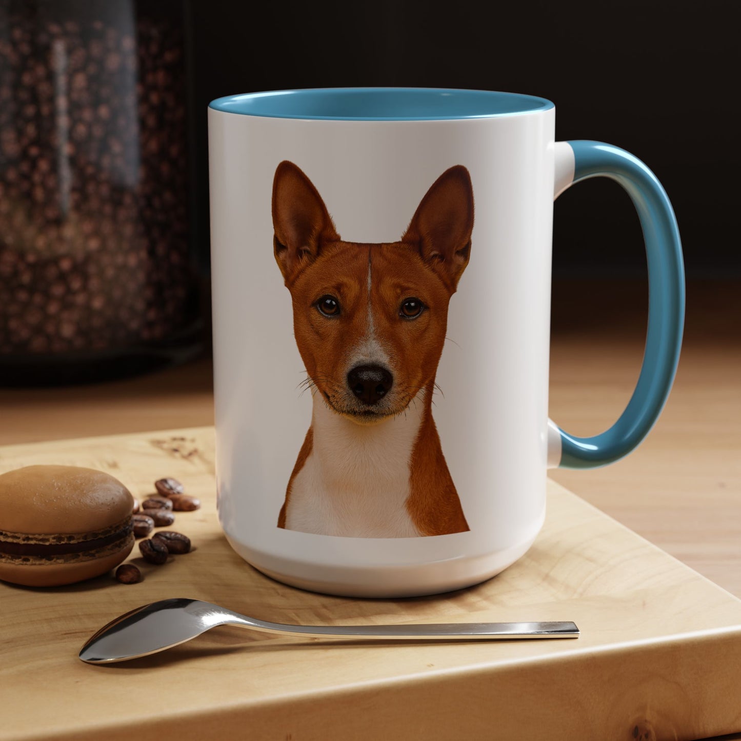 Basenji Head 2-Tone Coffee Mug