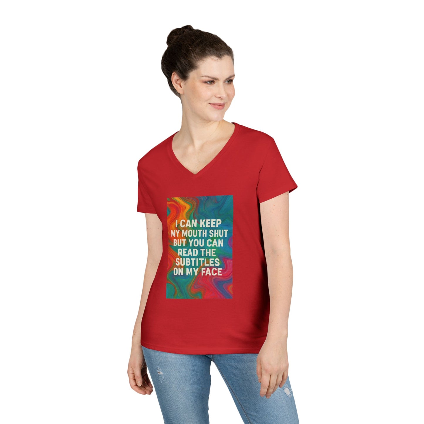 Subtitles Women's V-Neck T-Shirt
