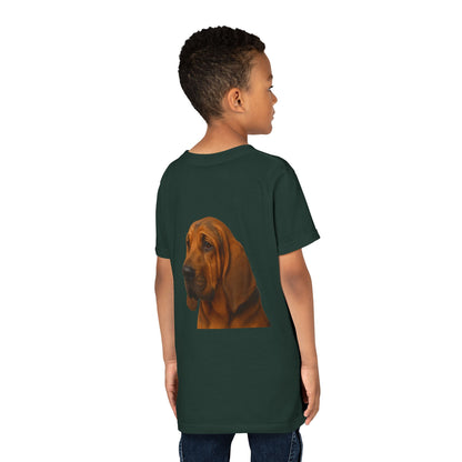Bloodhound Head Youth Unisex Short Sleeve Crewneck Tee