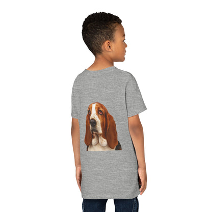 Basset Head Youth Unisex Short Sleeve Crewneck Tee