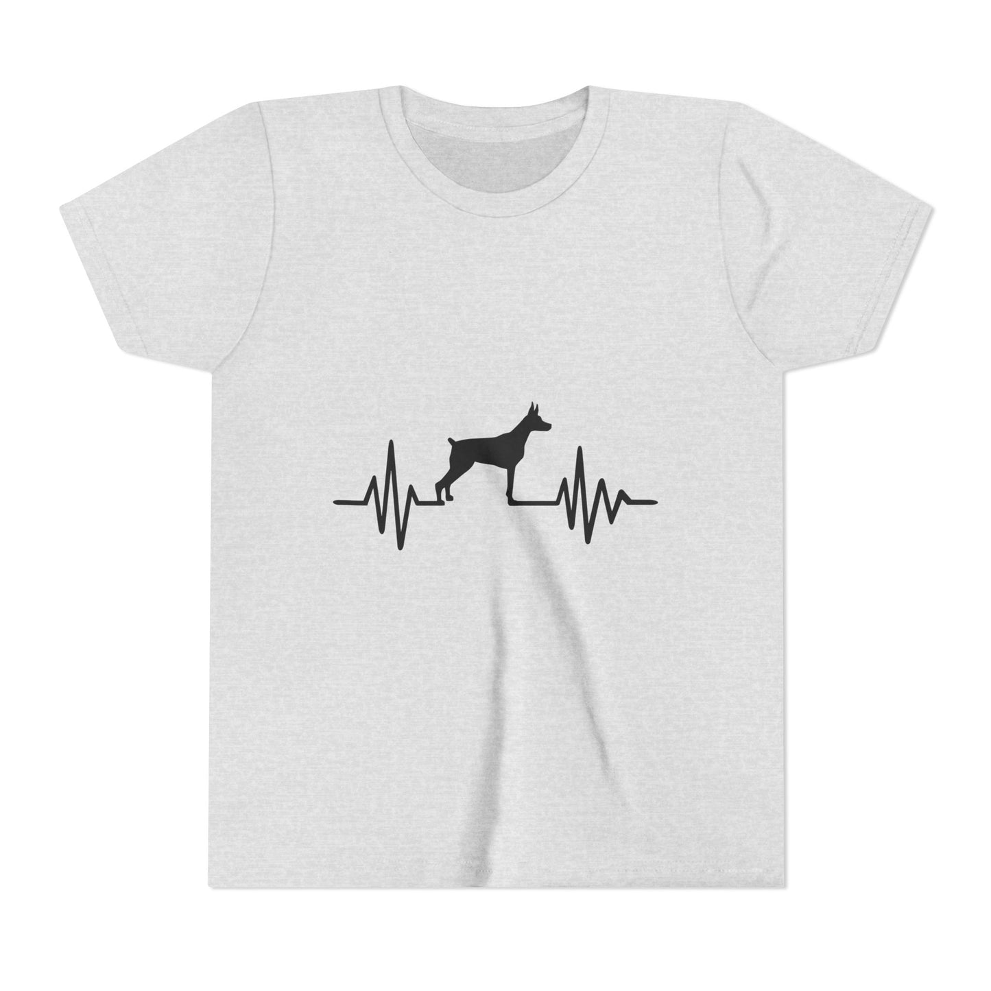 My Heart Beats For Dobermans Youth Unisex Short Sleeve Crewneck Tee