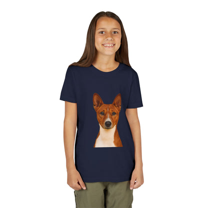 Basenji Head Youth Unisex Short Sleeve Crewneck Tee