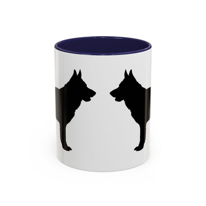 German Shepherd Silhouette 2-Tone Coffee Mug