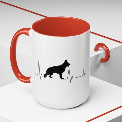 My Heart Beats For German Shepherds 2-Tone Coffee Mug
