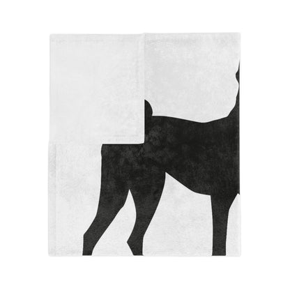 Basenji Silhouette Velveteen Microfiber Blanket
