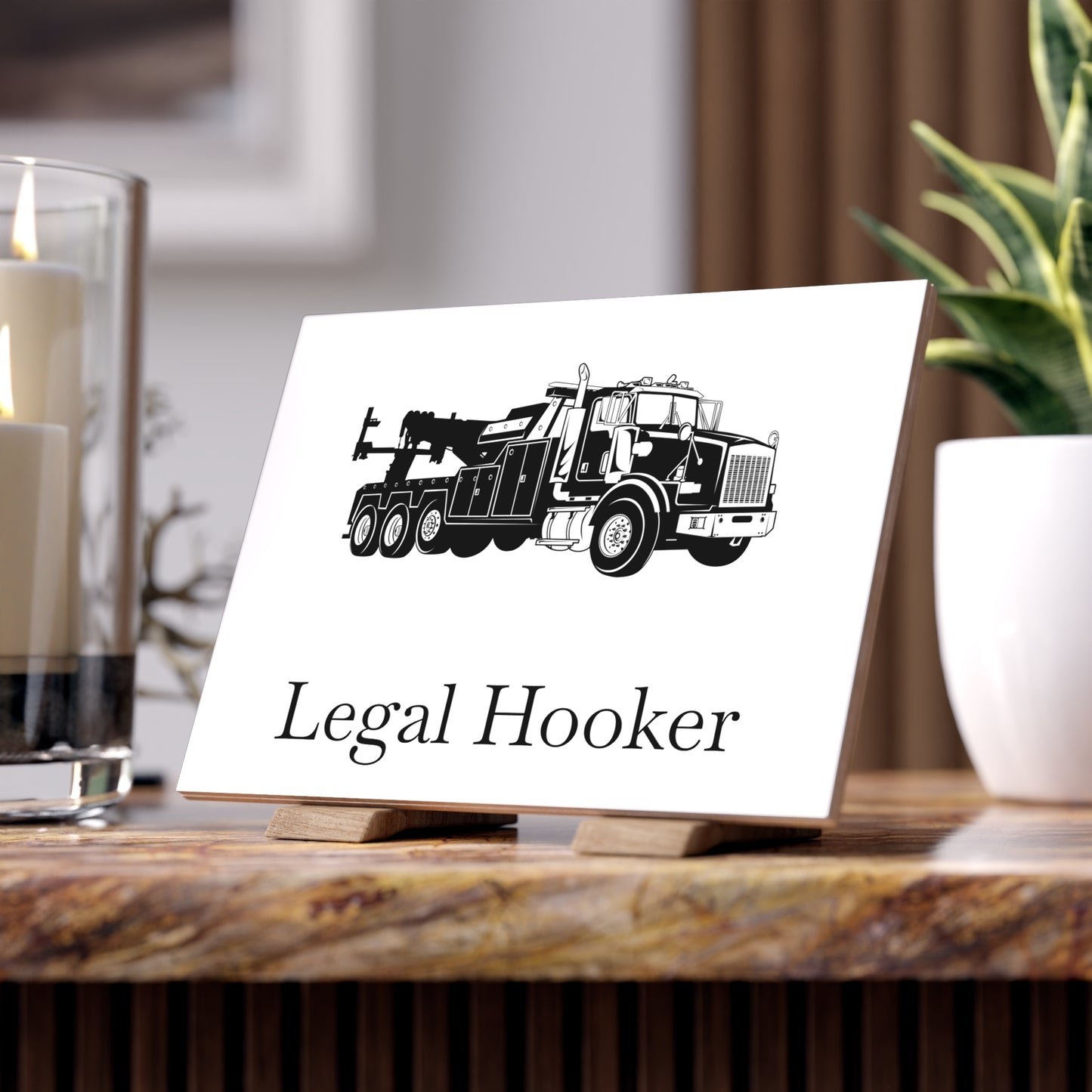 Legal H**ker Heavy Tow Truck Ceramic Photo Tile