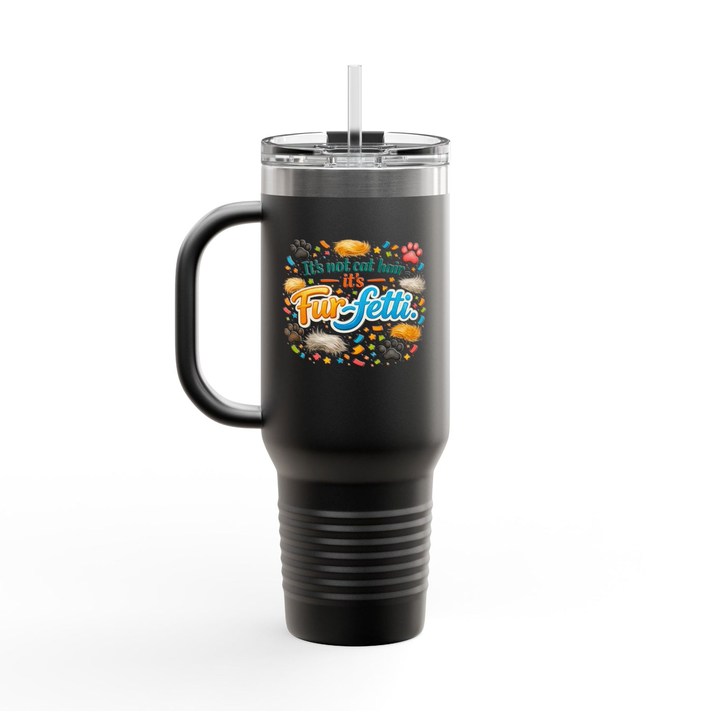 Fur-Fetti Cat Insulated Travel Mug