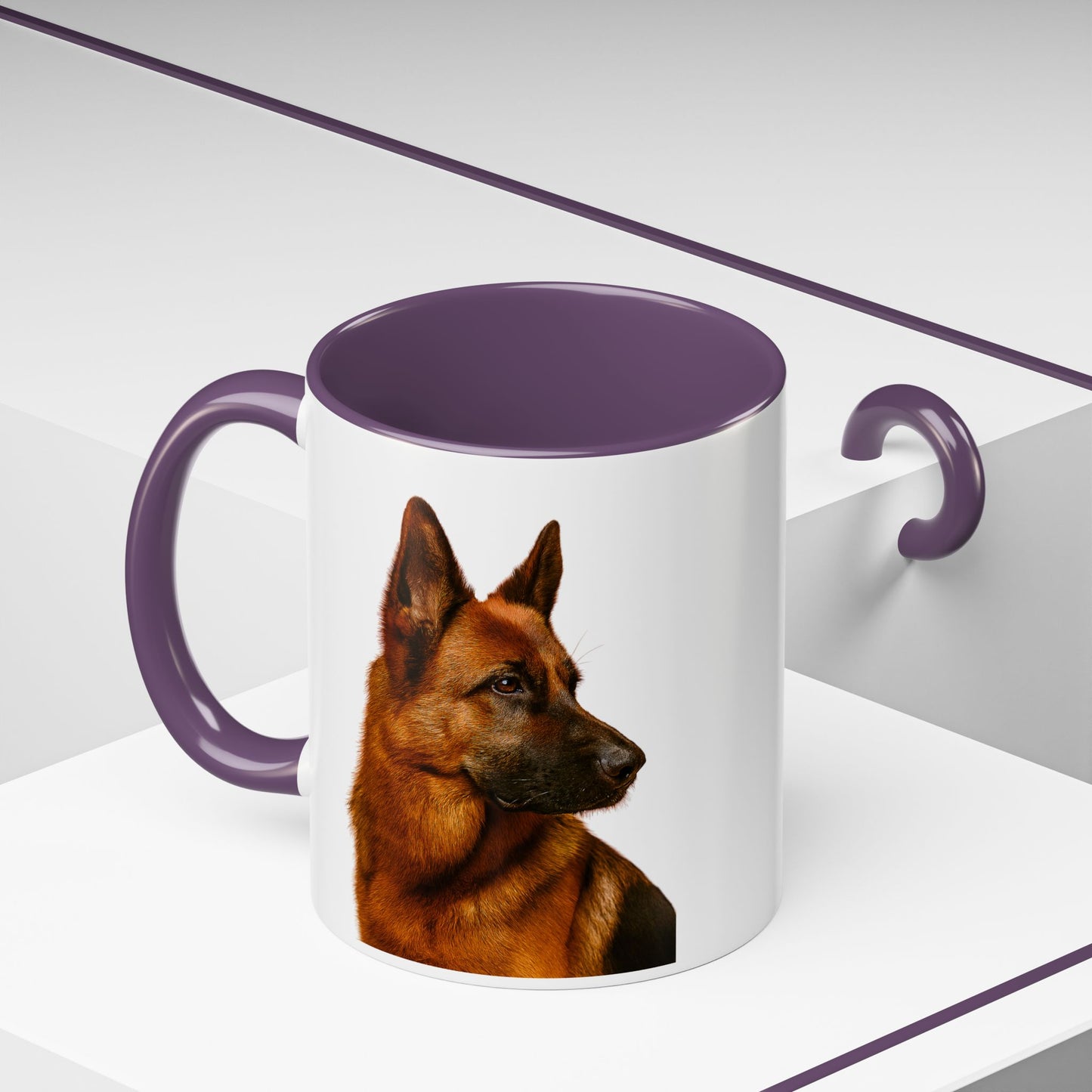 German Shepherd Head 2-Tone Coffee Mug