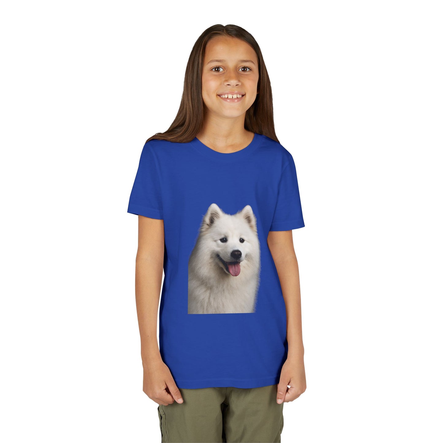 Samoyed Head Youth Unisex Short Sleeve Crewneck Tee