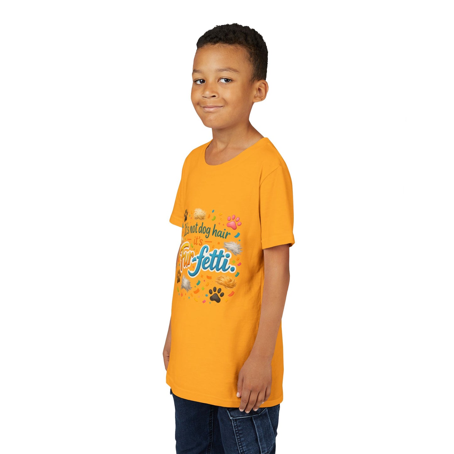 Fur-Fetti Dog Youth Unisex Short Sleeve Crewneck Tee