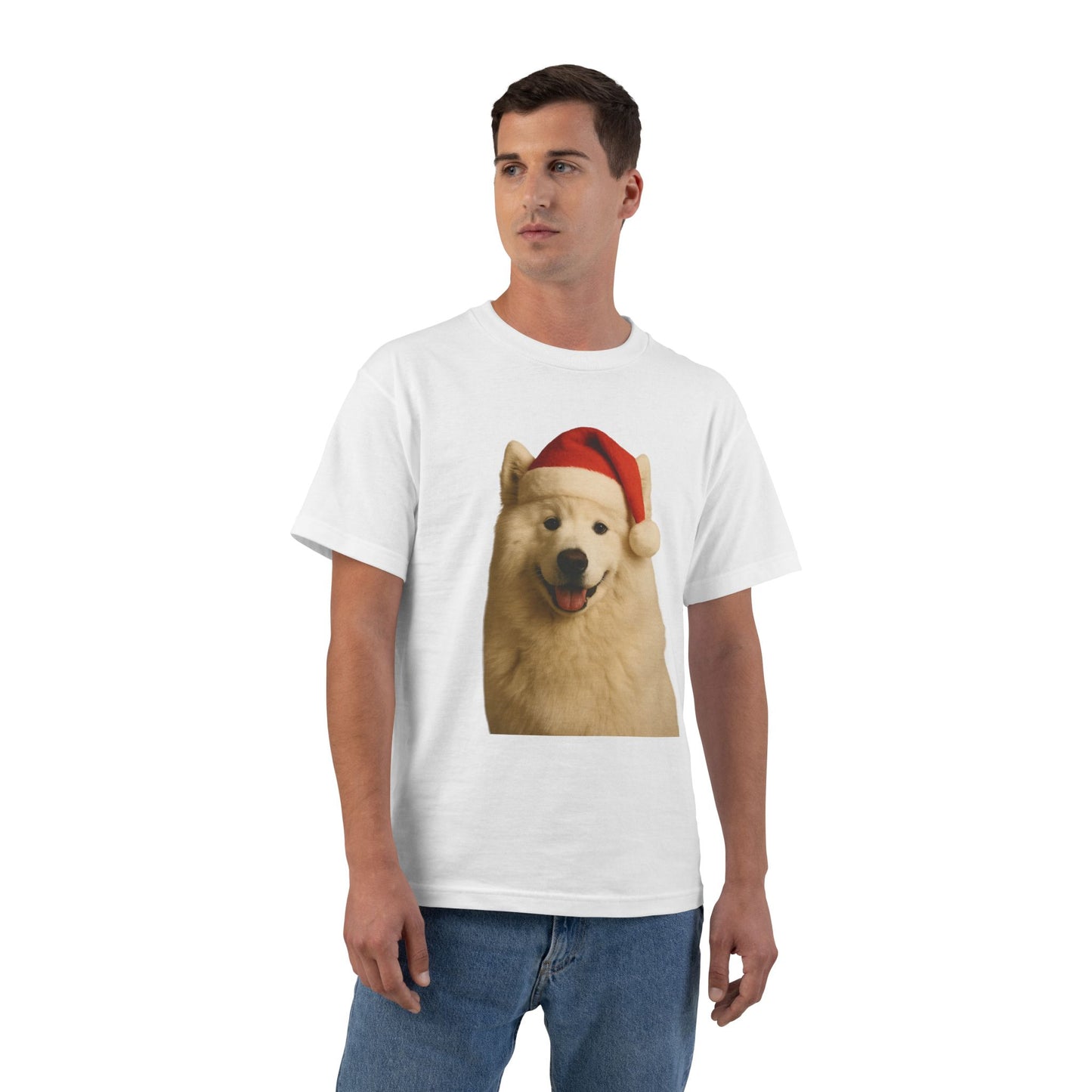 Santa Paws Samoyed Men's Short-Sleeve Crewneck Tee