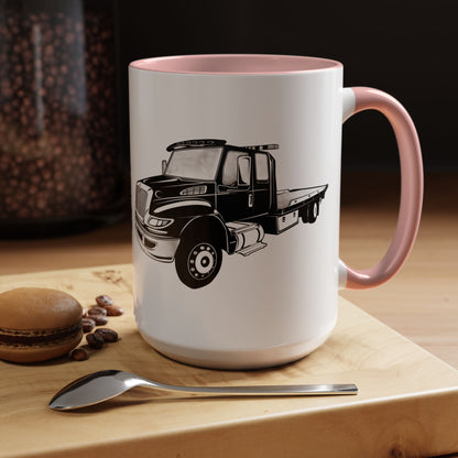 Flatbed Tow Truck 2-Tone Coffee Mug