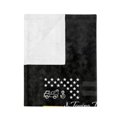 Thin Yellow Line Velveteen Microfiber Blanket
