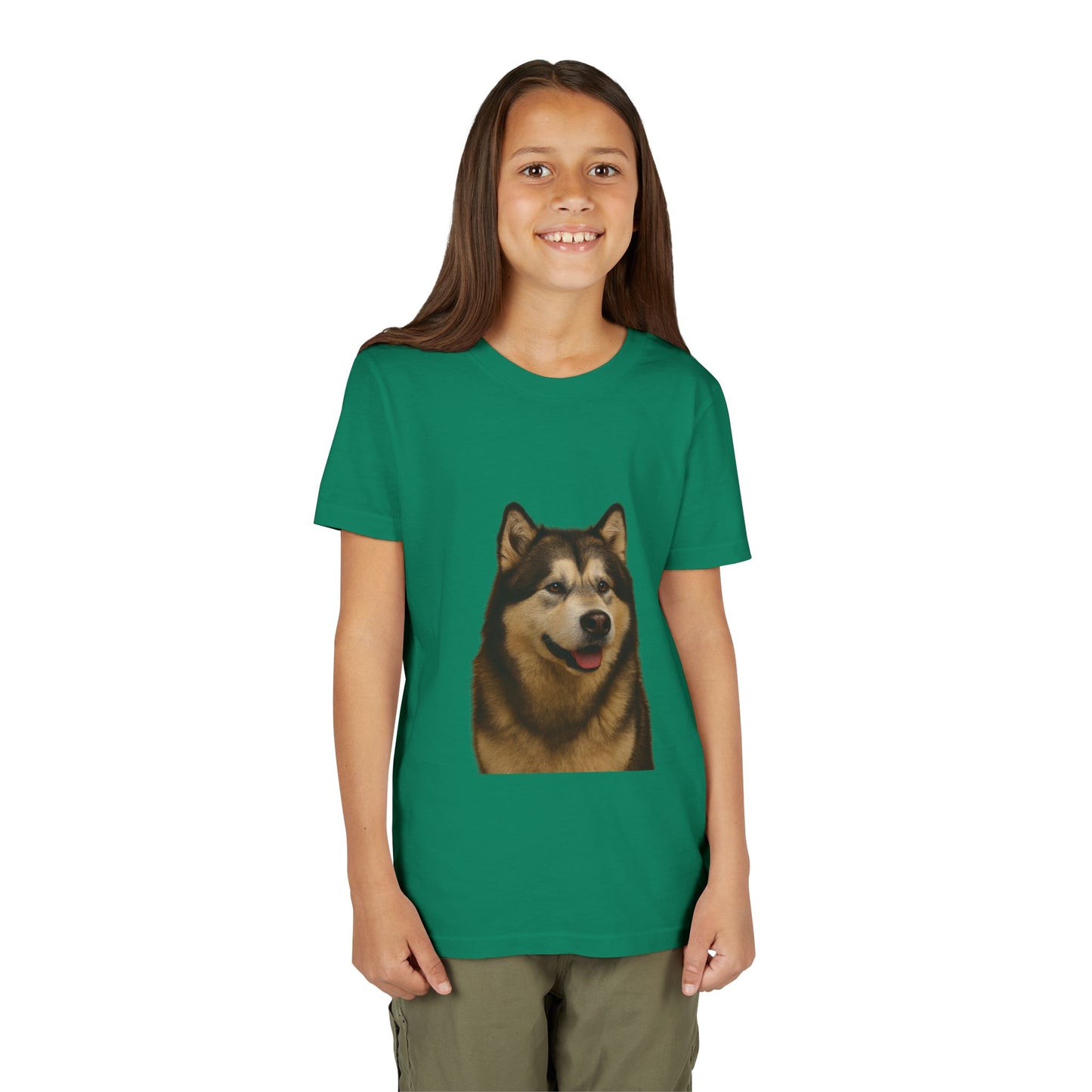 Malamute Head Youth Unisex Short Sleeve Crewneck Tee