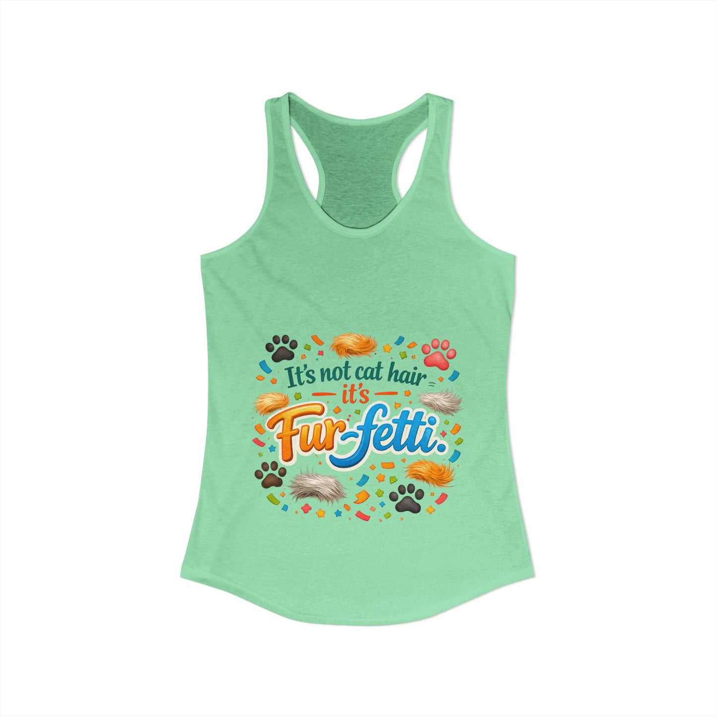 Fur-Fetti Cat Women's Racerback Tank