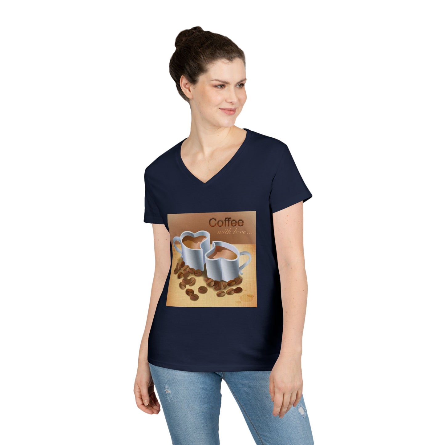 Coffee With Love Women's V-Neck T-Shirt