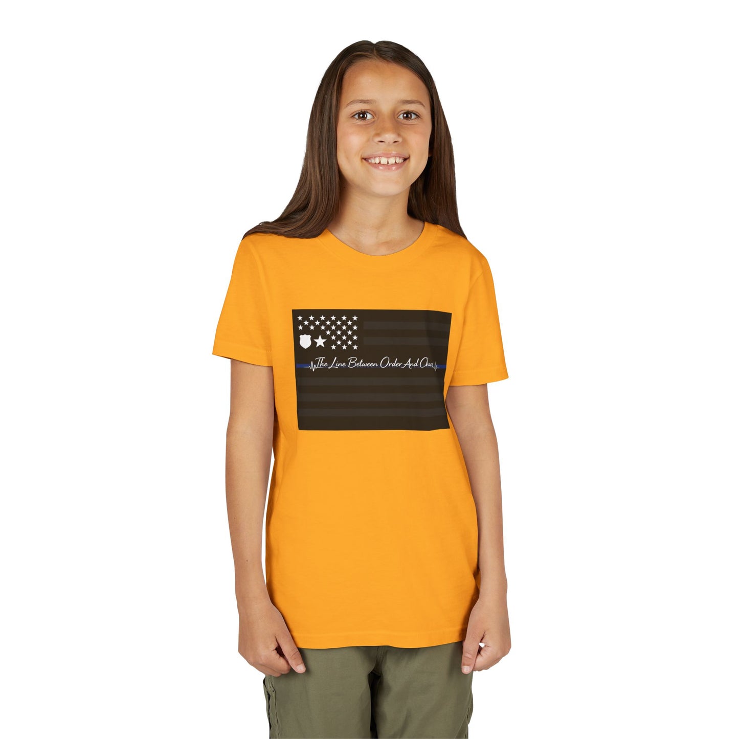 Thin Blue Line Youth Unisex Short Sleeve Crewneck Tee