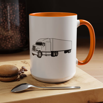 Semi Truck 2-Tone Coffee Mug