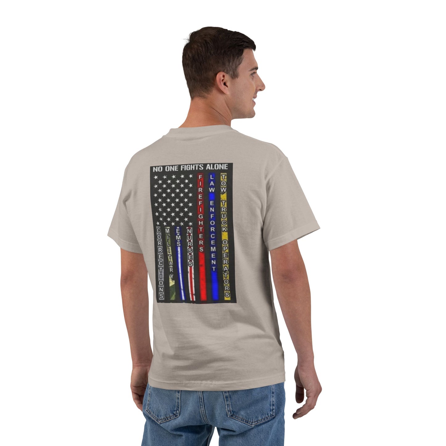 No One Fights Alone Men's Short-Sleeve Crewneck Tee